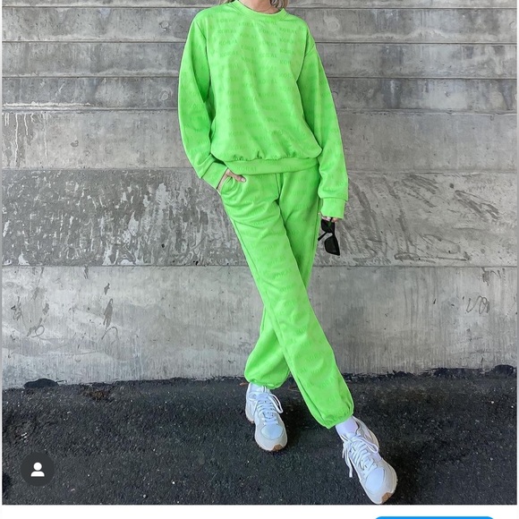 NWOT Koral green sweatsuit athleisure workout top size XL Pants size M